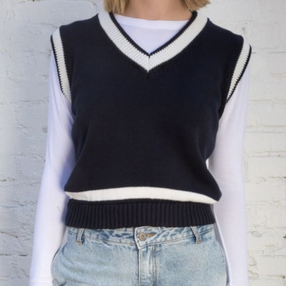 Rare Brandy Melville Navy Blue Adelyn Sweater Vest